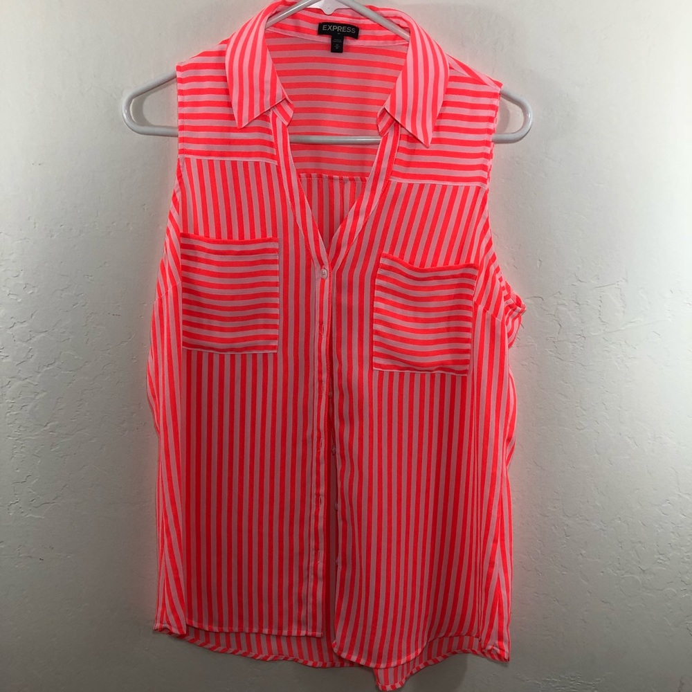 Express sleeveless pink white striped Portofino